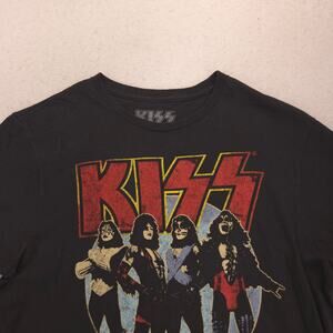 Kiss Wolrd Tour 77 Band Short Sleeve Graphic T Shirt Mens Size M Black 15963